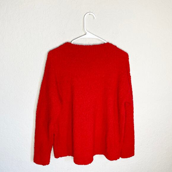 Sanctuary Teddy V-Neck Sweater Punk Red Size Small - Picture 3 of 7